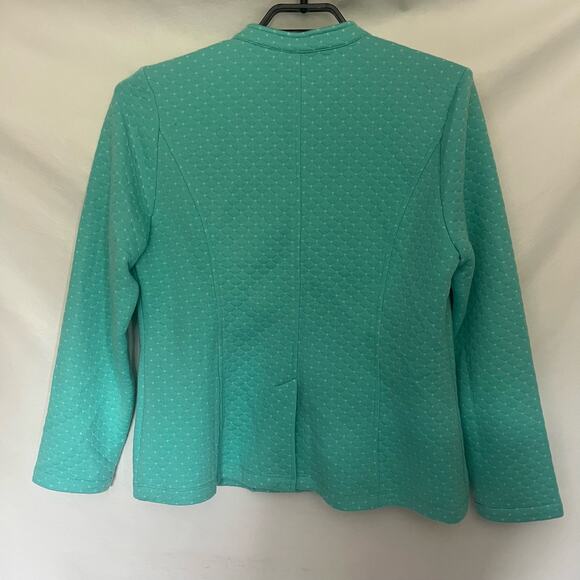 Isaac Mizrahi Live Quilted Womens Jacket Sz Medium Cottage Core Snap Teal Granny - Picture 7 of 12